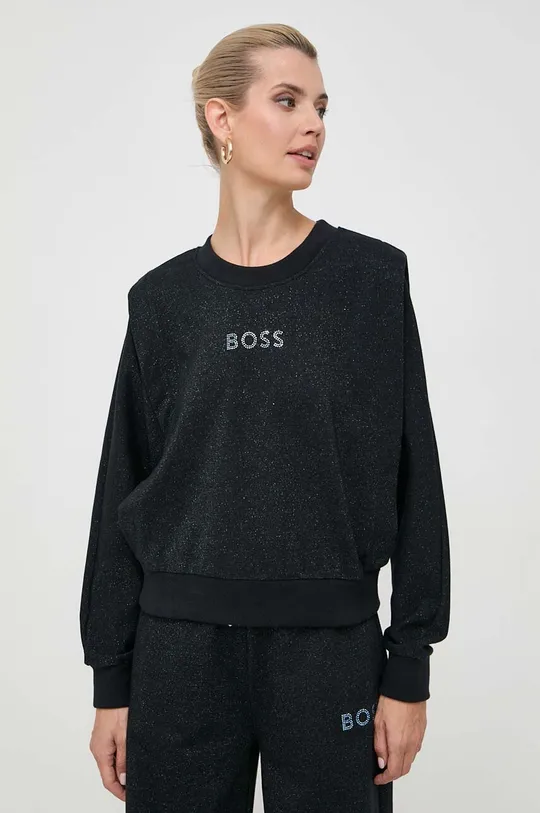 czarny Boss Orange bluza bawełniana BOSS ORANGE Damski