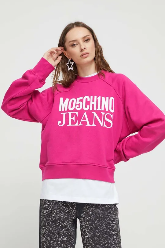 ροζ Βαμβακερή μπλούζα Moschino Jeans