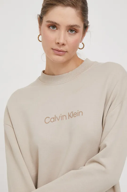 bež Pamučna dukserica Calvin Klein