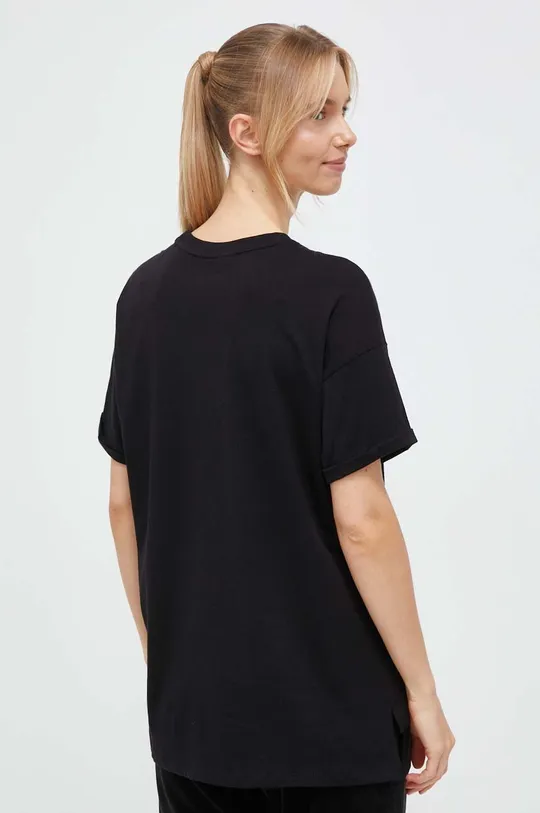 Βαμβακερό μπλουζάκι DKNY μαύρο