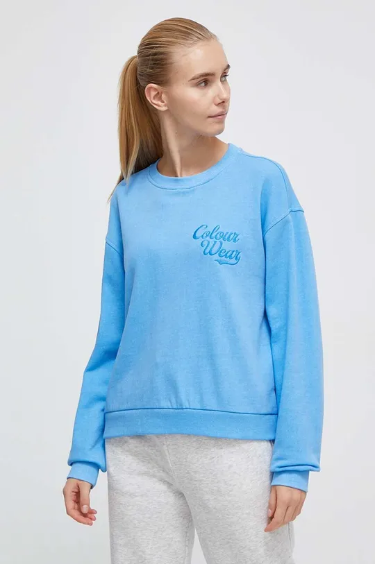 modra Bombažen pulover Colourwear Ženski