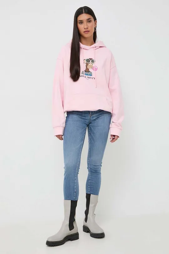Bombažen pulover Miss Sixty roza
