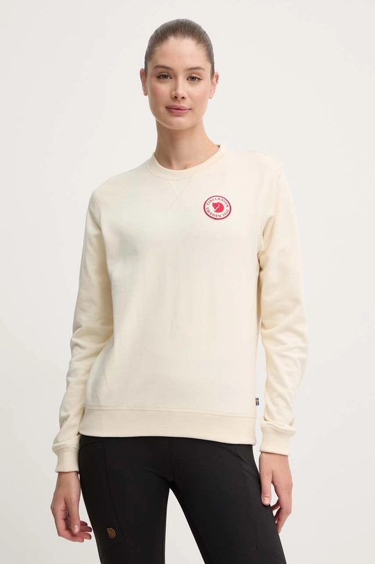 beżowy Fjallraven bluza bawełniana 1960 Logo Damski