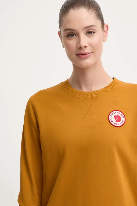 rumena Bombažen pulover Fjallraven 1960 Logo
