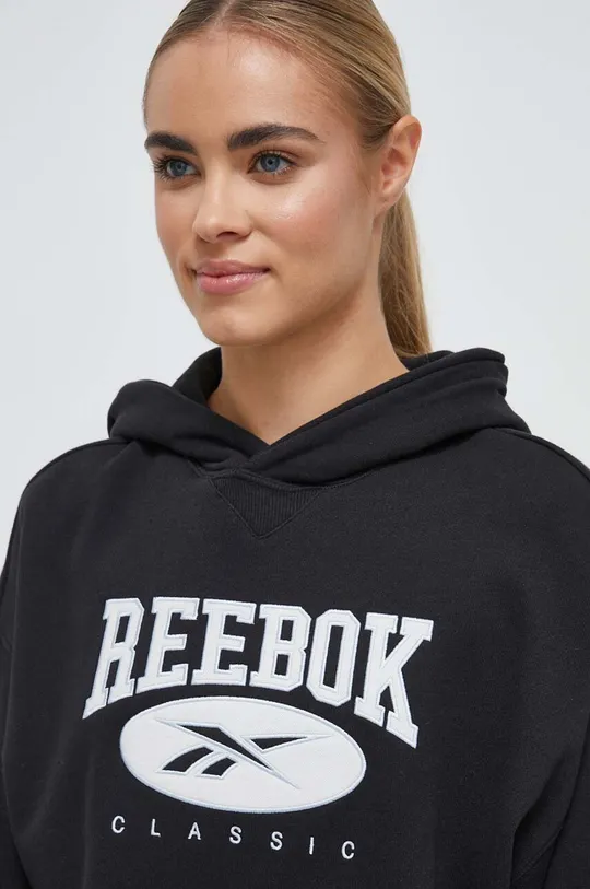 Βαμβακερή μπλούζα Reebok Classic μαύρο