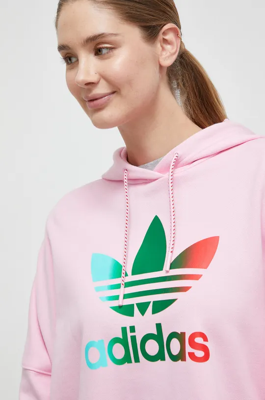 ροζ Βαμβακερή μπλούζα adidas Originals