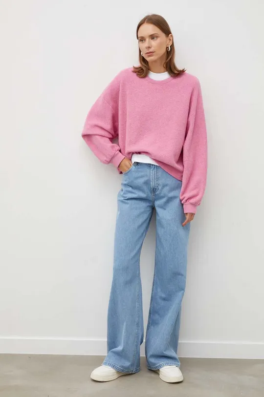 Βαμβακερή μπλούζα American Vintage ροζ