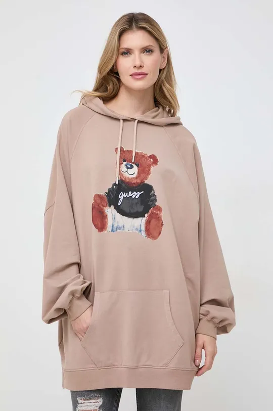 beżowy Guess bluza LS PAINTERLY BEAR