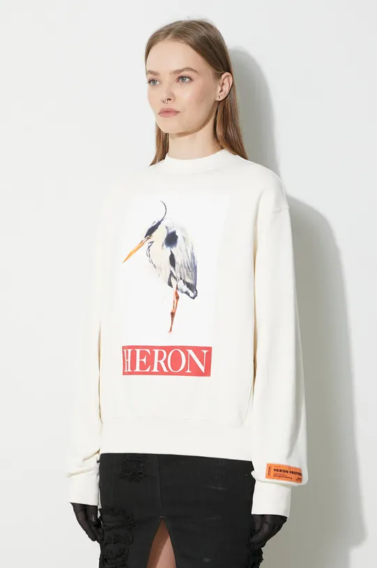 beige Heron Preston cotton sweatshirt Heron Bird Painted Crewneck