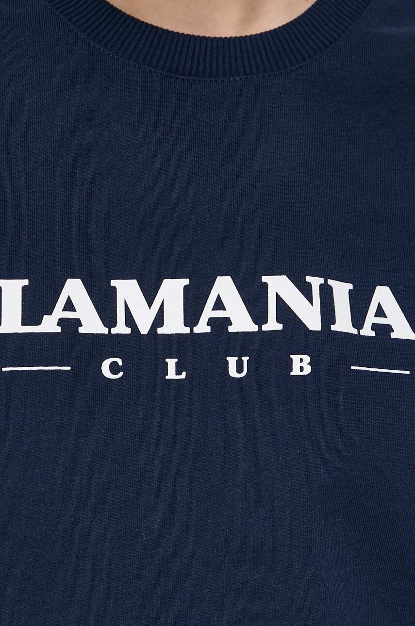 La Mania bluza damska kolor granatowy z nadrukiem