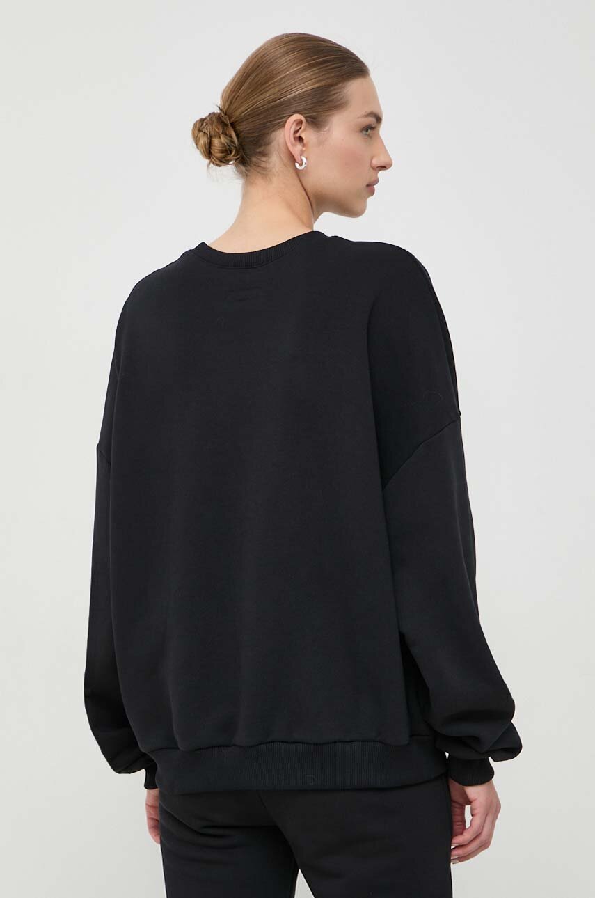 La Mania bluza damska kolor czarny z kapturem z aplikacją