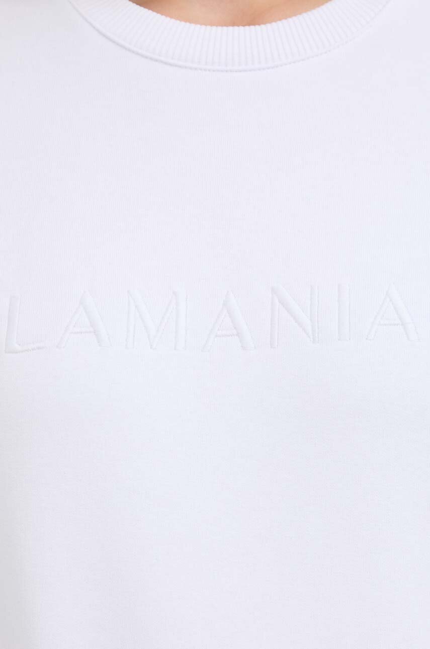 La Mania bluza damska kolor biały z aplikacją