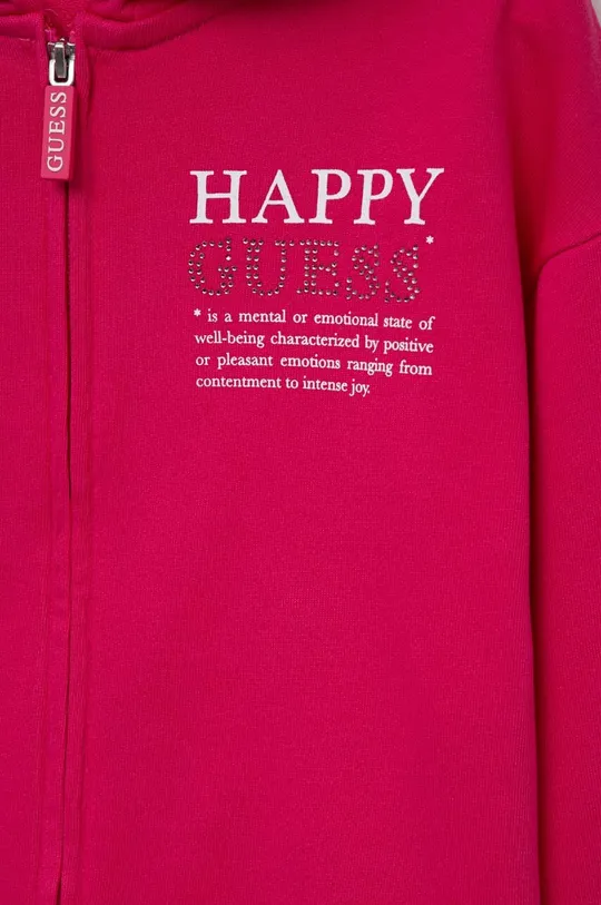 ροζ Παιδική βαμβακερή μπλούζα Guess