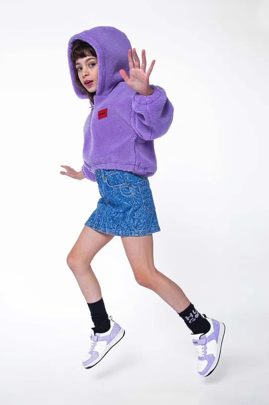 фіолетовий Дитяча кофта HUGO Для дівчаток