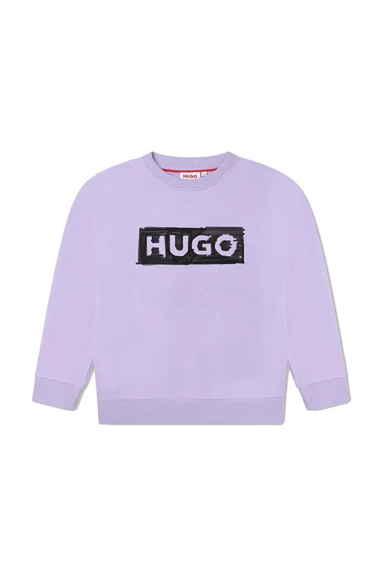 fioletowy HUGO bluza dziecięca Dziewczęcy