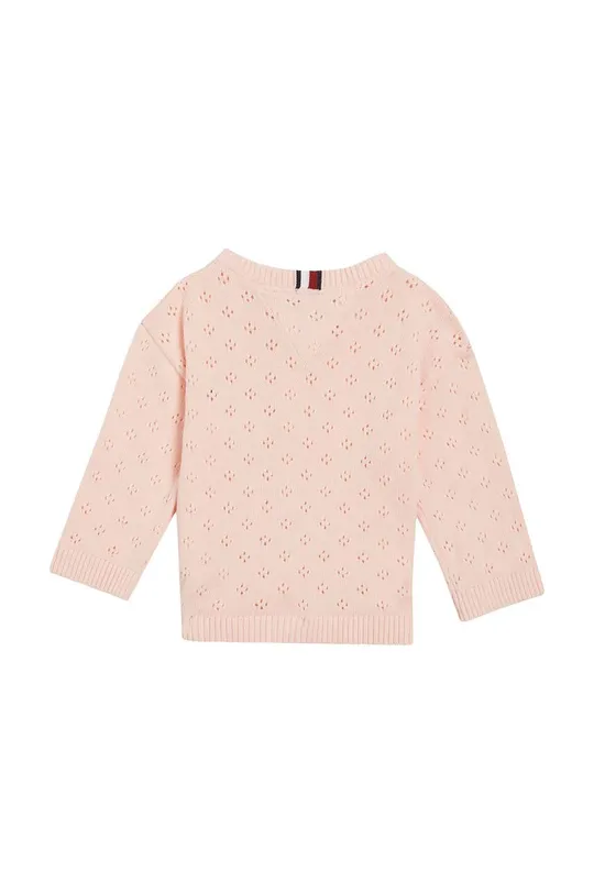 Хлопковый свитер для младенцев Tommy Hilfiger розовый