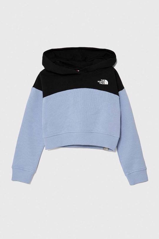 modrá Detská bavlnená mikina The North Face G DREW PEAK CROP P/O HOODIE Dievčenský