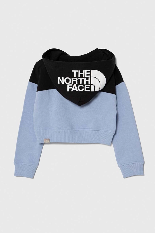 Otroški bombažen pulover The North Face G DREW PEAK CROP P/O HOODIE modra