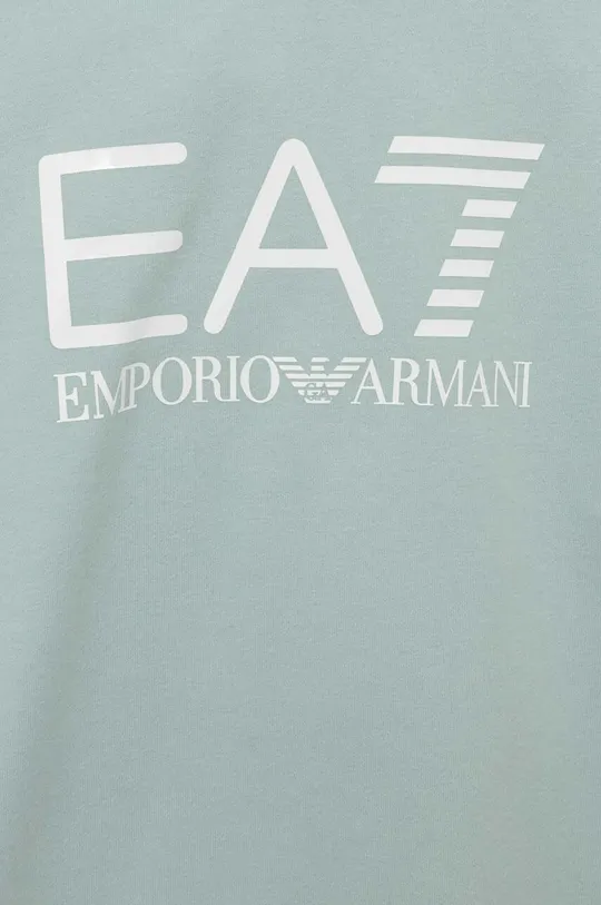 Otroški pulover EA7 Emporio Armani  Glavni material: 96 % Bombaž, 4 % Elastan Podloga kapuce: 100 % Bombaž Patent: 96 % Bombaž, 4 % Elastan