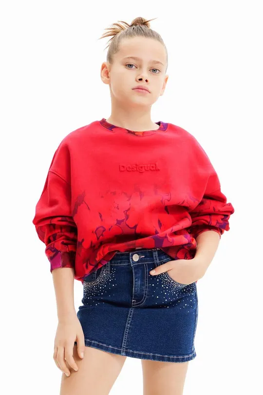 różowy Desigual bluza bawełniana dziecięca Dziewczęcy