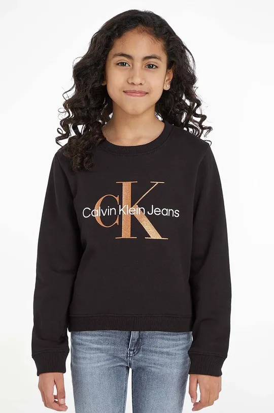 crna Dječja dukserica Calvin Klein Jeans Za djevojčice