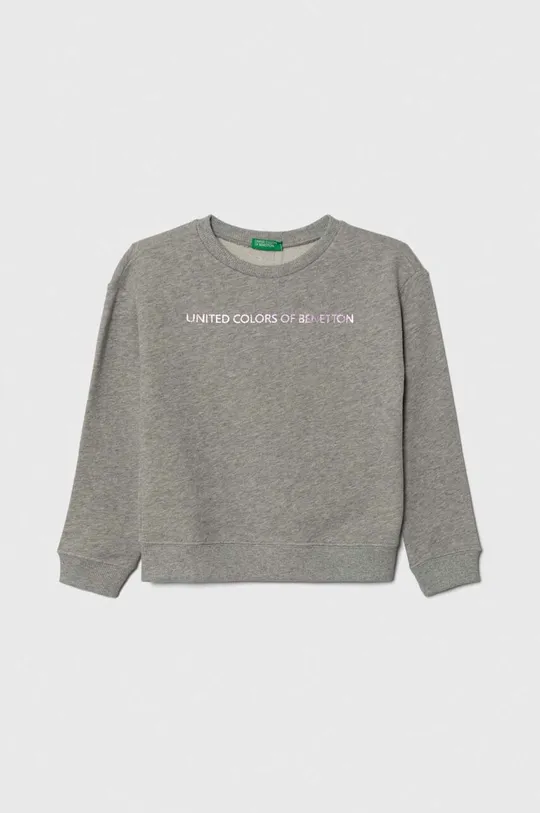 siva Otroški bombažen pulover United Colors of Benetton Dekliški