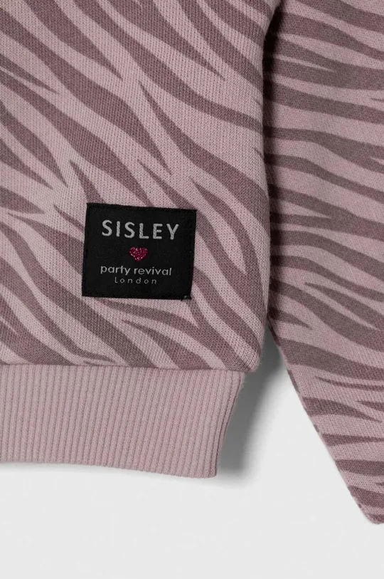 różowy Sisley bluza bawełniana dziecięca