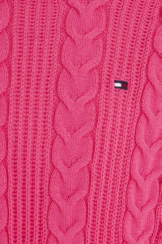 rózsaszín Tommy Hilfiger gyerek pamut pulóver