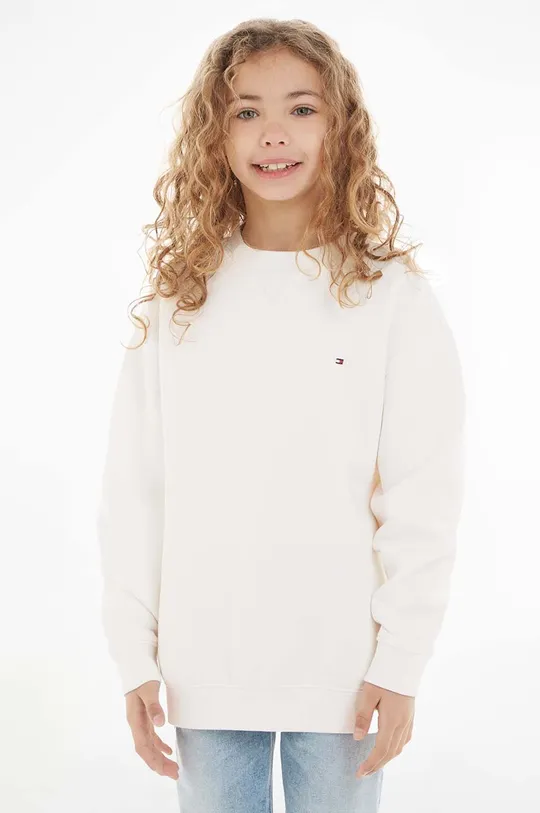 bela Otroški pulover Tommy Hilfiger Dekliški
