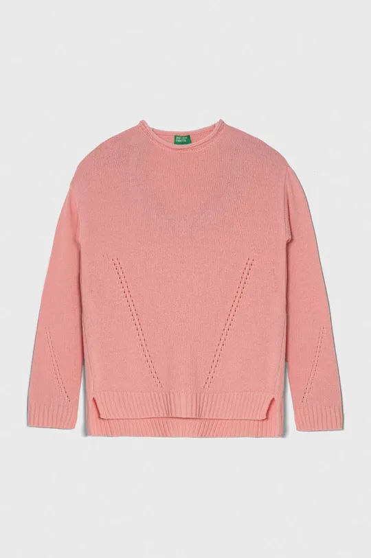 roza Dječji vuneni pulover United Colors of Benetton Za djevojčice