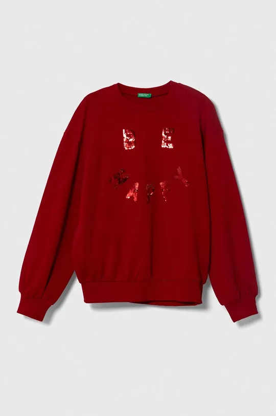 rdeča Otroški bombažen pulover United Colors of Benetton Dekliški