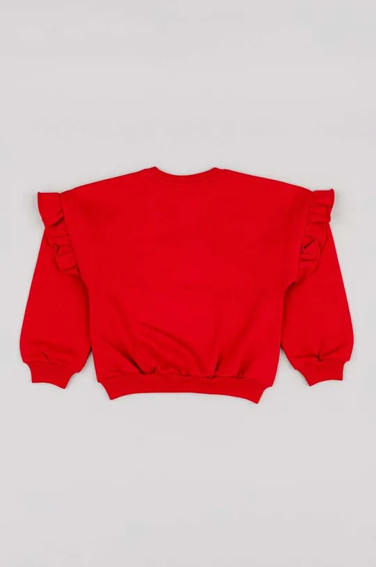 Detská bavlnená mikina zippy červená