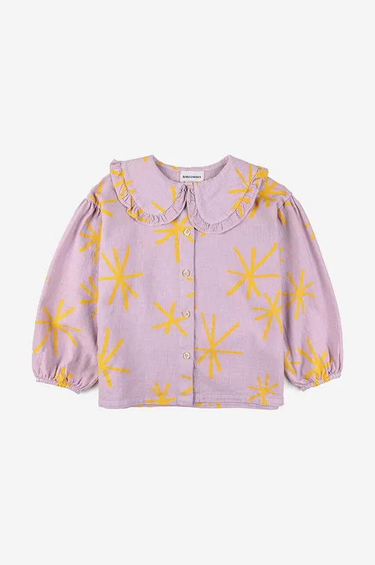 Detská bavlnená košeľa Bobo Choses fialová