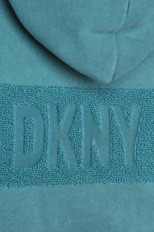 τιρκουάζ Παιδική βαμβακερή μπλούζα DKNY
