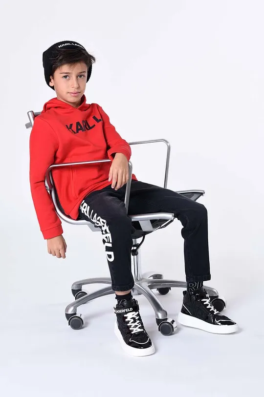 κόκκινο Παιδική βαμβακερή μπλούζα Karl Lagerfeld Παιδικά