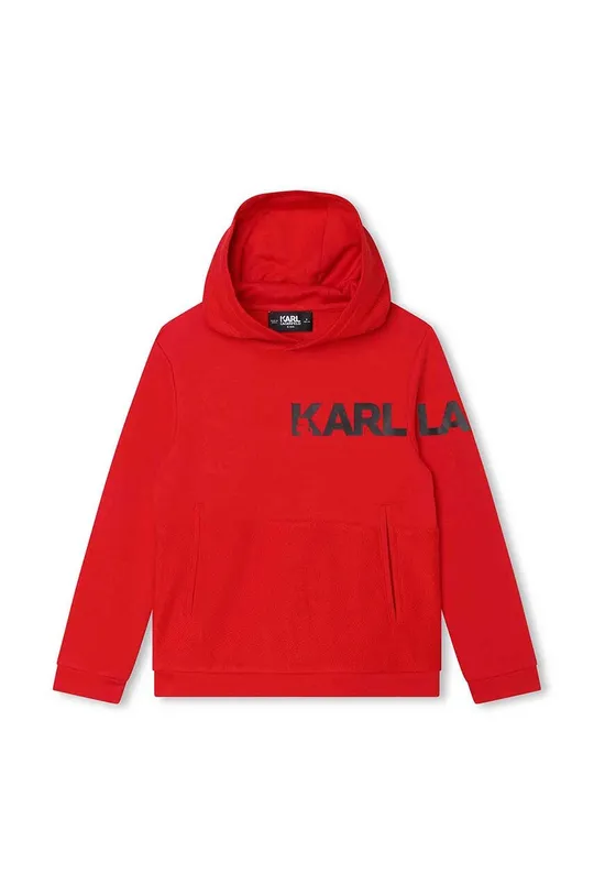 Παιδική βαμβακερή μπλούζα Karl Lagerfeld κόκκινο