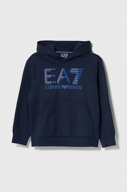 mornarsko modra Otroški bombažen pulover EA7 Emporio Armani Otroški