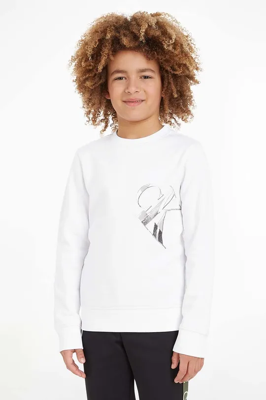 bela Otroški pulover Calvin Klein Jeans Otroški
