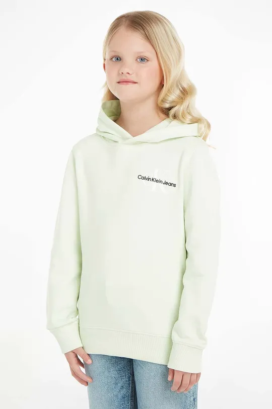 zelena Otroški bombažen pulover Calvin Klein Jeans Otroški