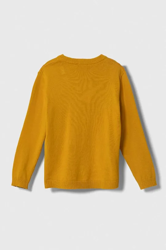 Dječji pamučni pulover United Colors of Benetton zlatna