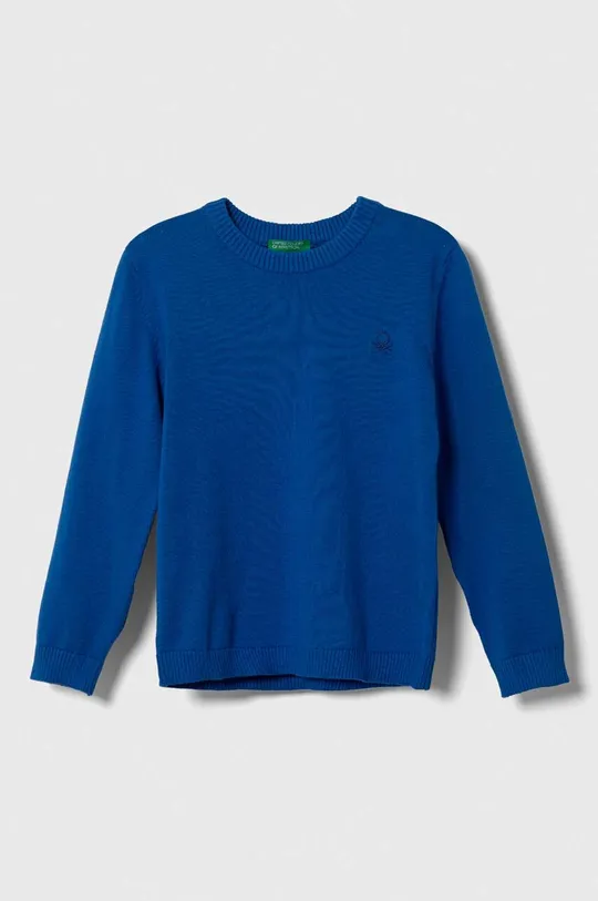 голубой Детский хлопковый свитер United Colors of Benetton Детский