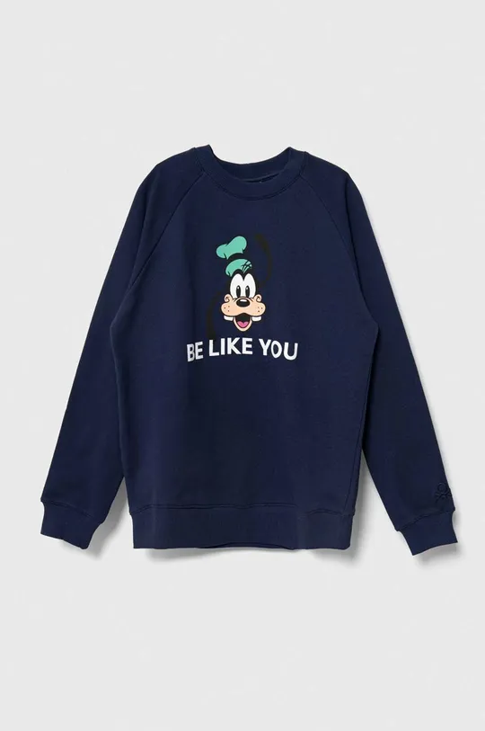 tmavomodrá Detská bavlnená mikina United Colors of Benetton x Disney Detský