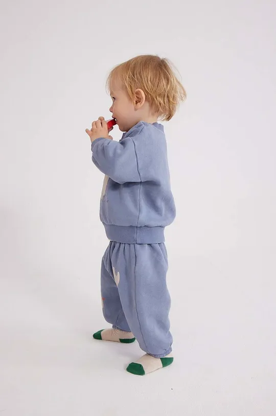 modrá Bavlnená mikina pre bábätká Bobo Choses