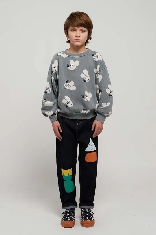 siva Otroški bombažen pulover Bobo Choses