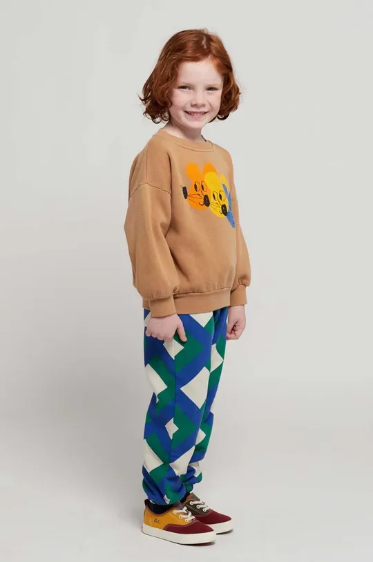 rjava Otroški bombažen pulover Bobo Choses