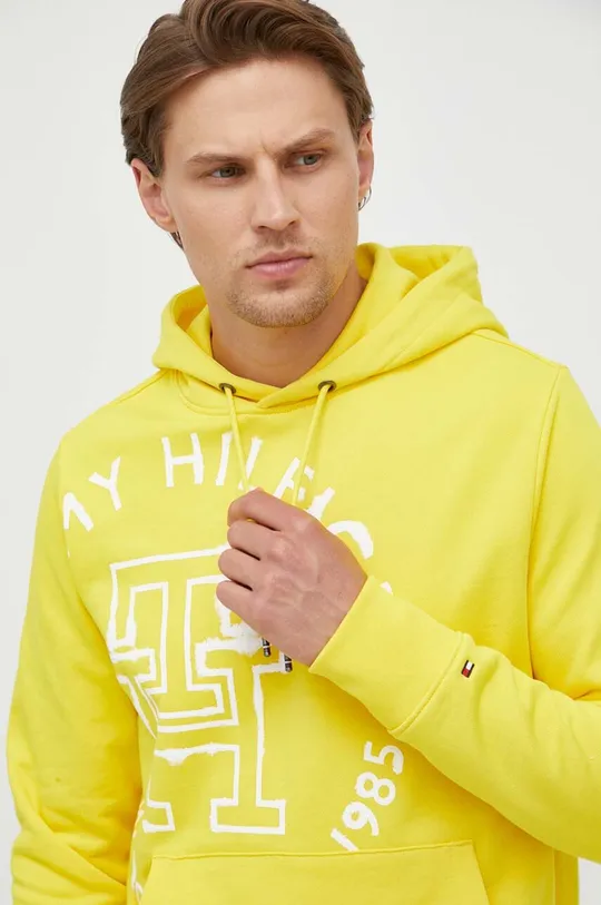 żółty Tommy Hilfiger bluza bawełniana Męski