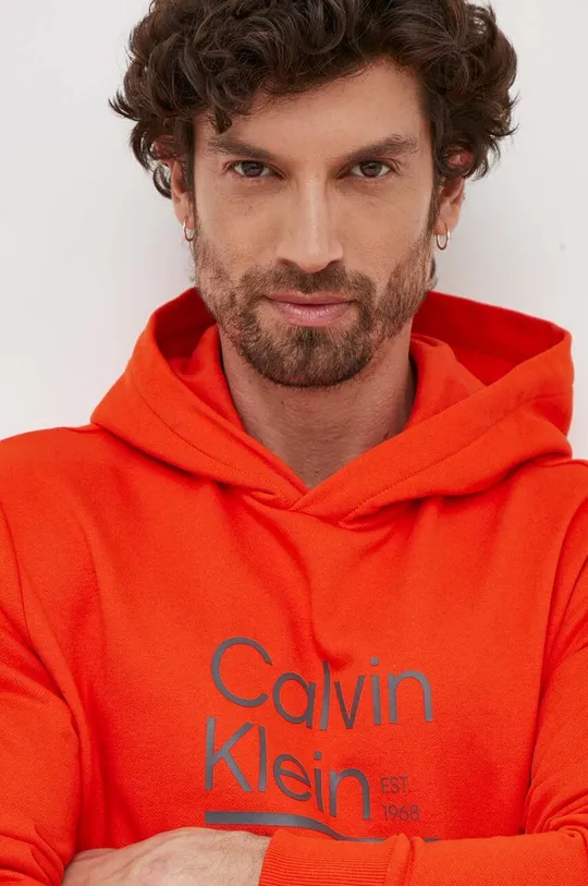 pomarańczowy Calvin Klein bluza bawełniana