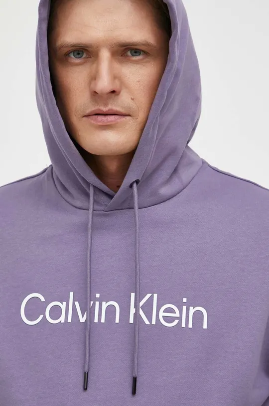 vijolična Bombažen pulover Calvin Klein