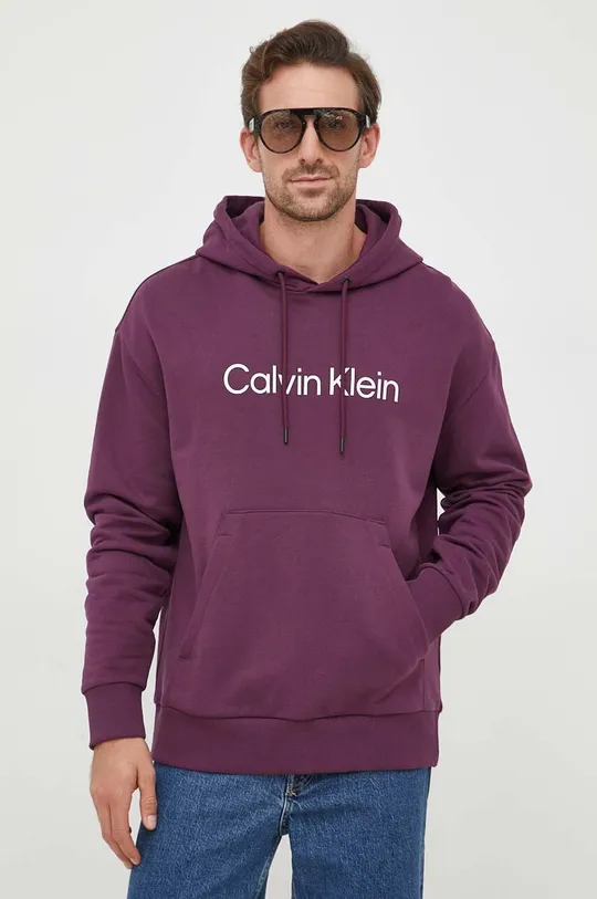 μωβ Βαμβακερή μπλούζα Calvin Klein Ανδρικά
