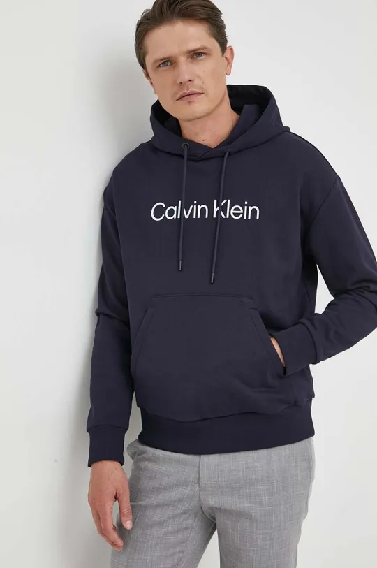 σκούρο μπλε Βαμβακερή μπλούζα Calvin Klein Ανδρικά